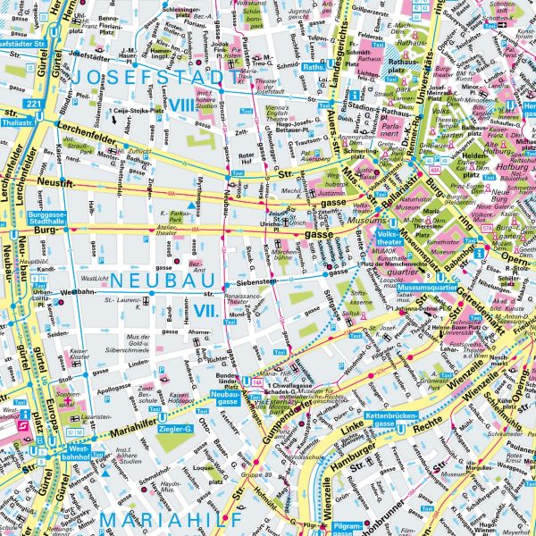 Der Stadtplan Wien Poster Papierkarte im Detail