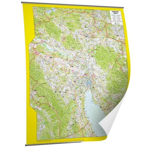 Der Stadtplan Zürich Poster Papierkarte