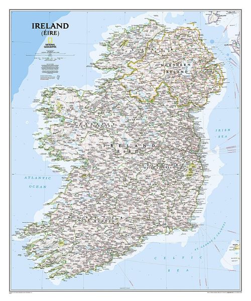 Die Straßenkarte von Irland 76x91 cm in 4 Varianten 