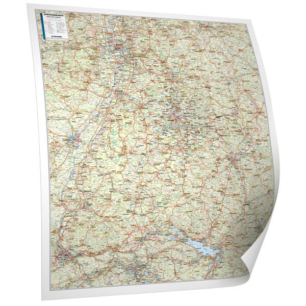 Die Straßenkarte Baden-Württemberg (150x186cm) in 4 Varianten.