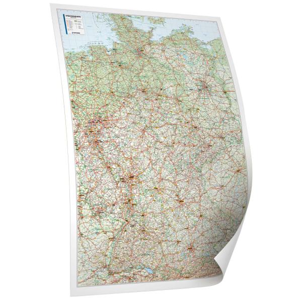 Die Straßenkarte Deutschland 131x178 Papierkarte gerollt