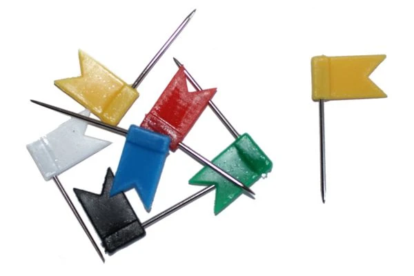 Farbige Markiernadeln für Landkarten